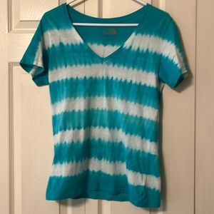 North Face blue & white tie-dyed t-shirt